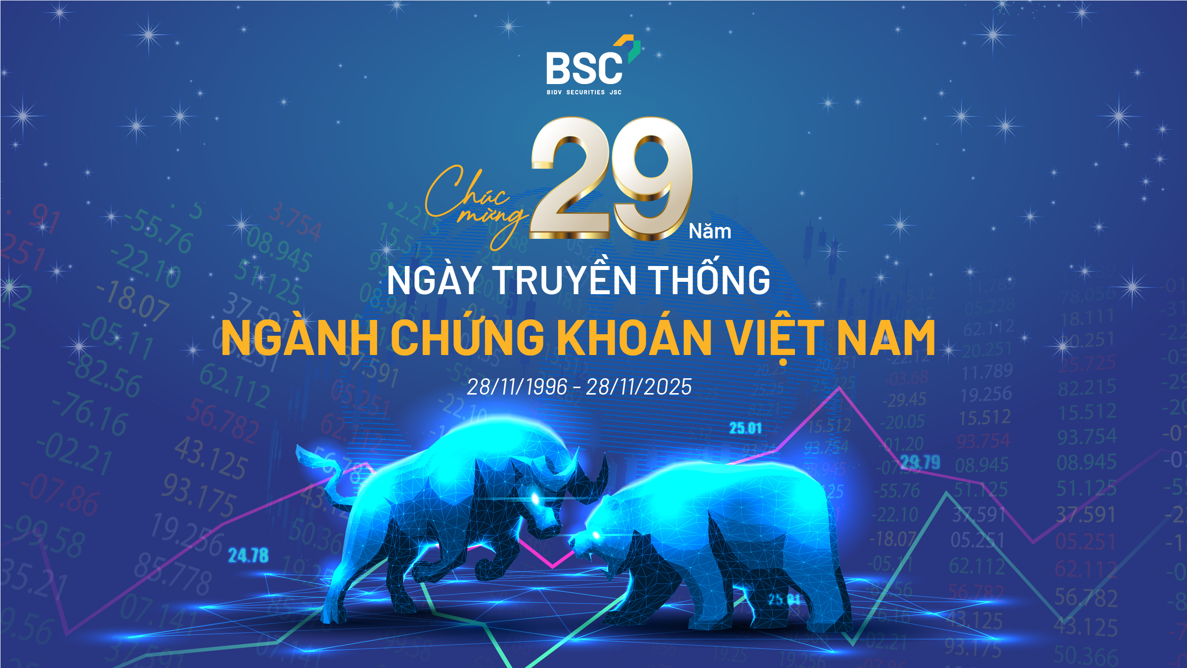 BSC chúc mừng 29 năm ngày truyền thống Ngành Chứng khoán Việt Nam 28/11/1996 – 28/11/2025