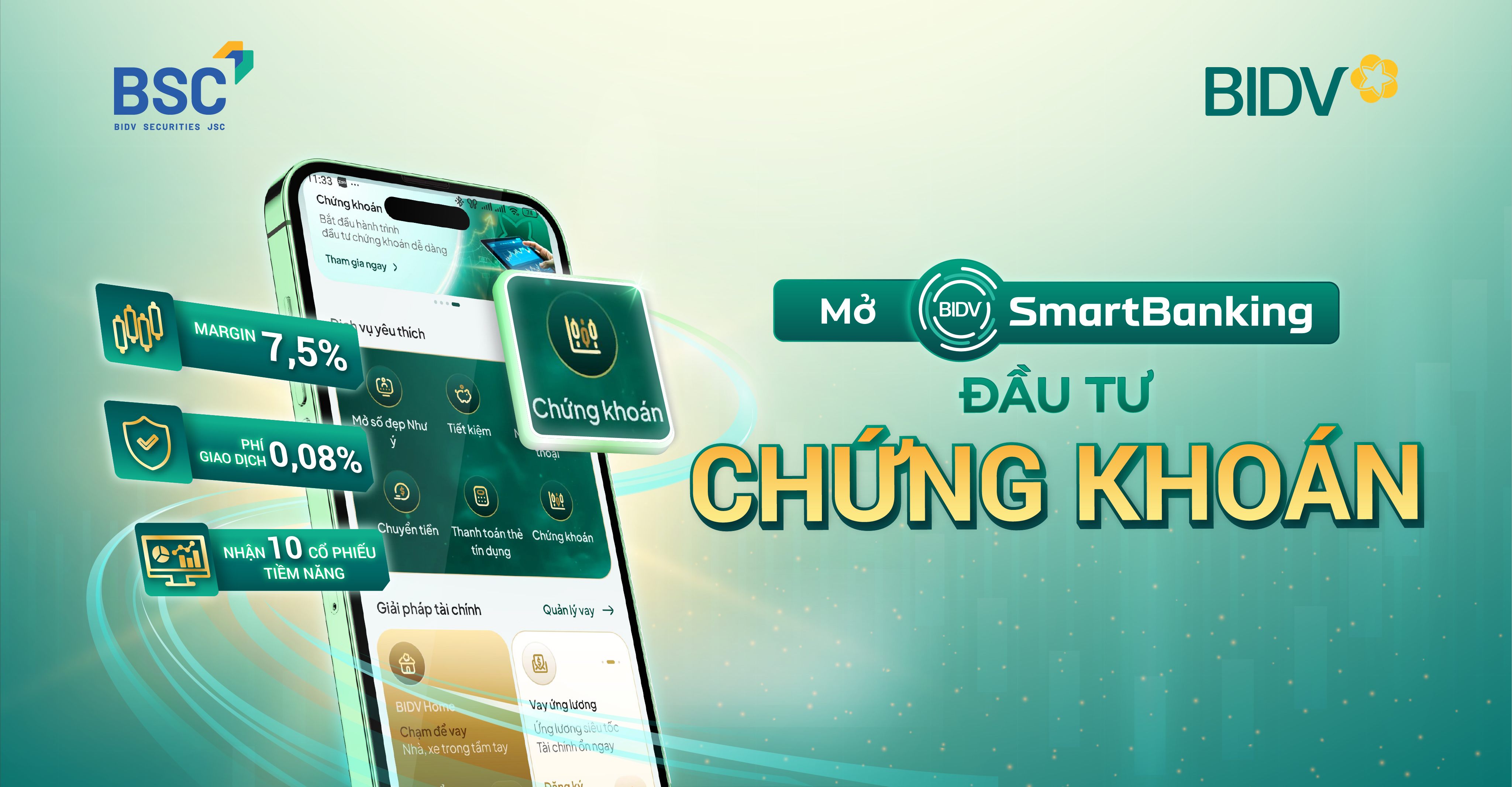 Nhận 10 cổ phiếu khuyến nghị hàng tháng & ưu đãi margin chỉ 7.5%/năm